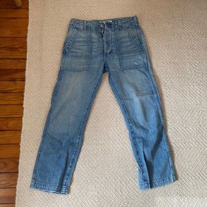 AMO army pant in soft blue denim material 26